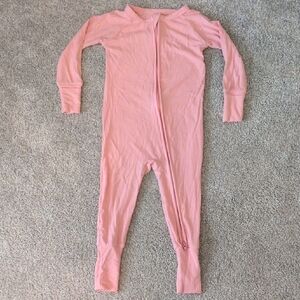 Little Sleepies Pink Ribbed Zippy 6-12 Months NWOT